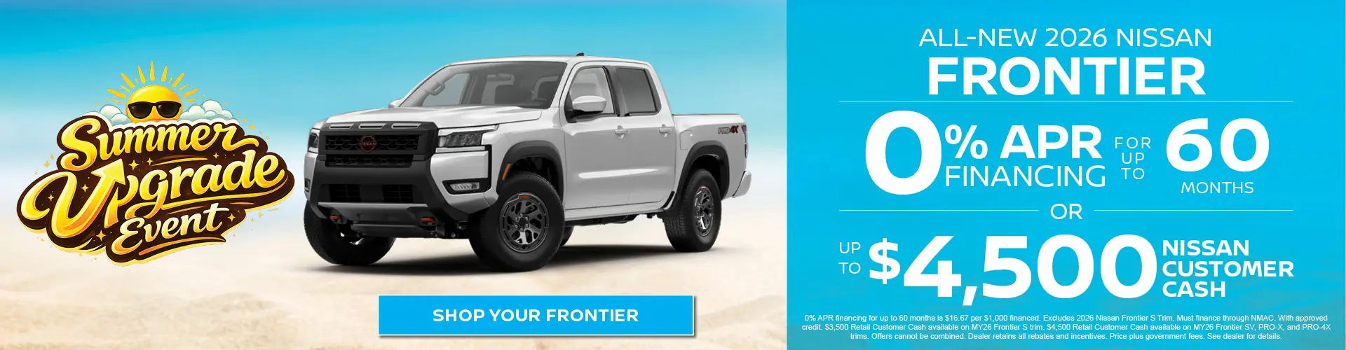 Special offer on 2026 Nissan Frontier New 2026 Nissan Frontier